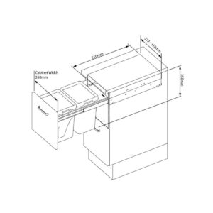 Integrity 26L Side-Mounted Double Bin (SM 350 13WS) - Image 2