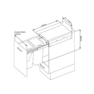 Integrity 36L Side-Mounted Double Bin (SM 350 18WS) - Image 2