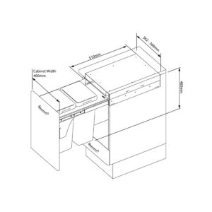 Integrity 36L Side-Mounted Double Bin (SM 400 18WS) - Image 2
